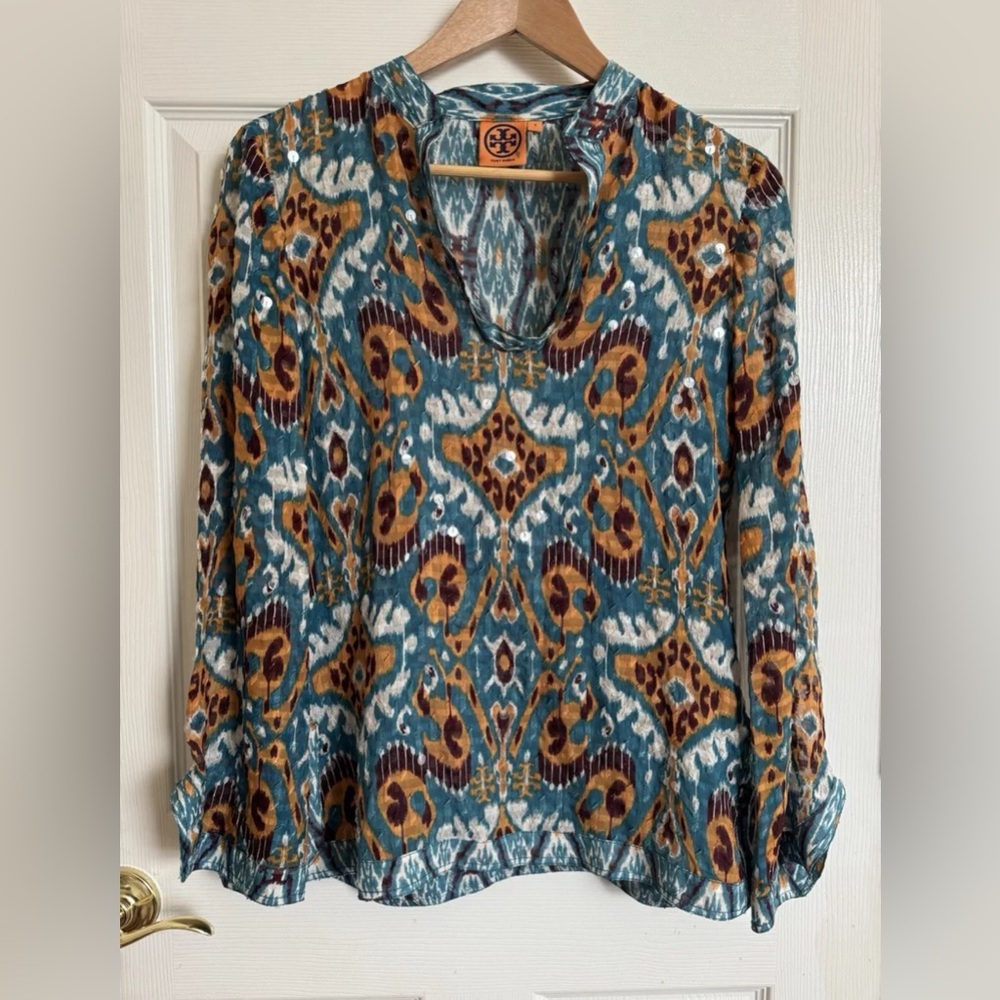 Tory Burch Boho silk blouse sz 4